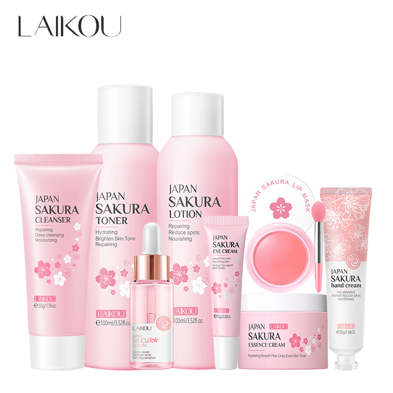 Skincare Niacinamide - LAIKOU 8 sztuk Sakura zestaw do