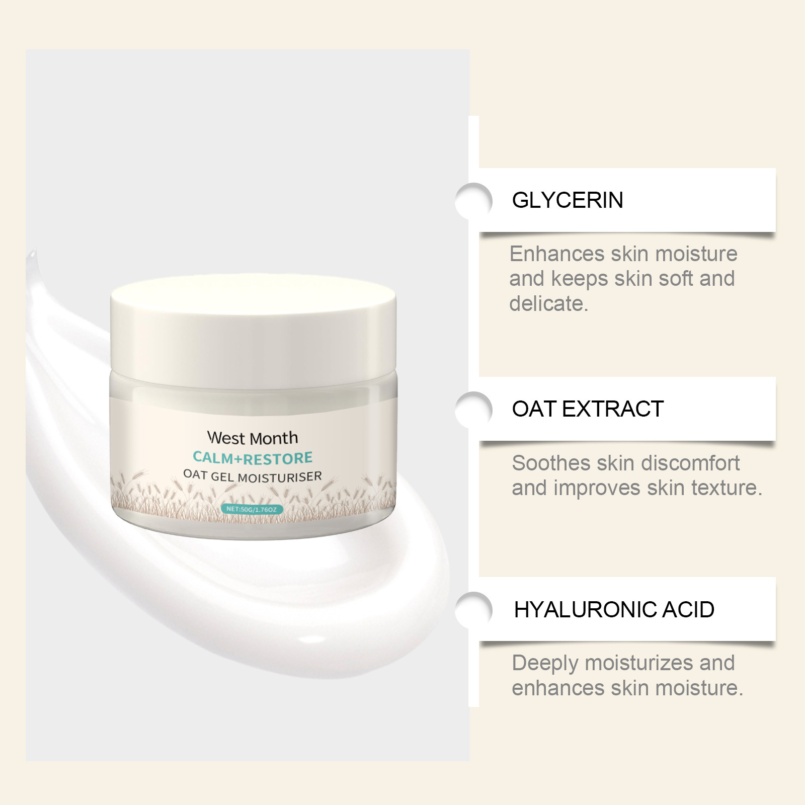 50g Oat Moisturizing Face Crea – Skincare Oat recenzja i cena