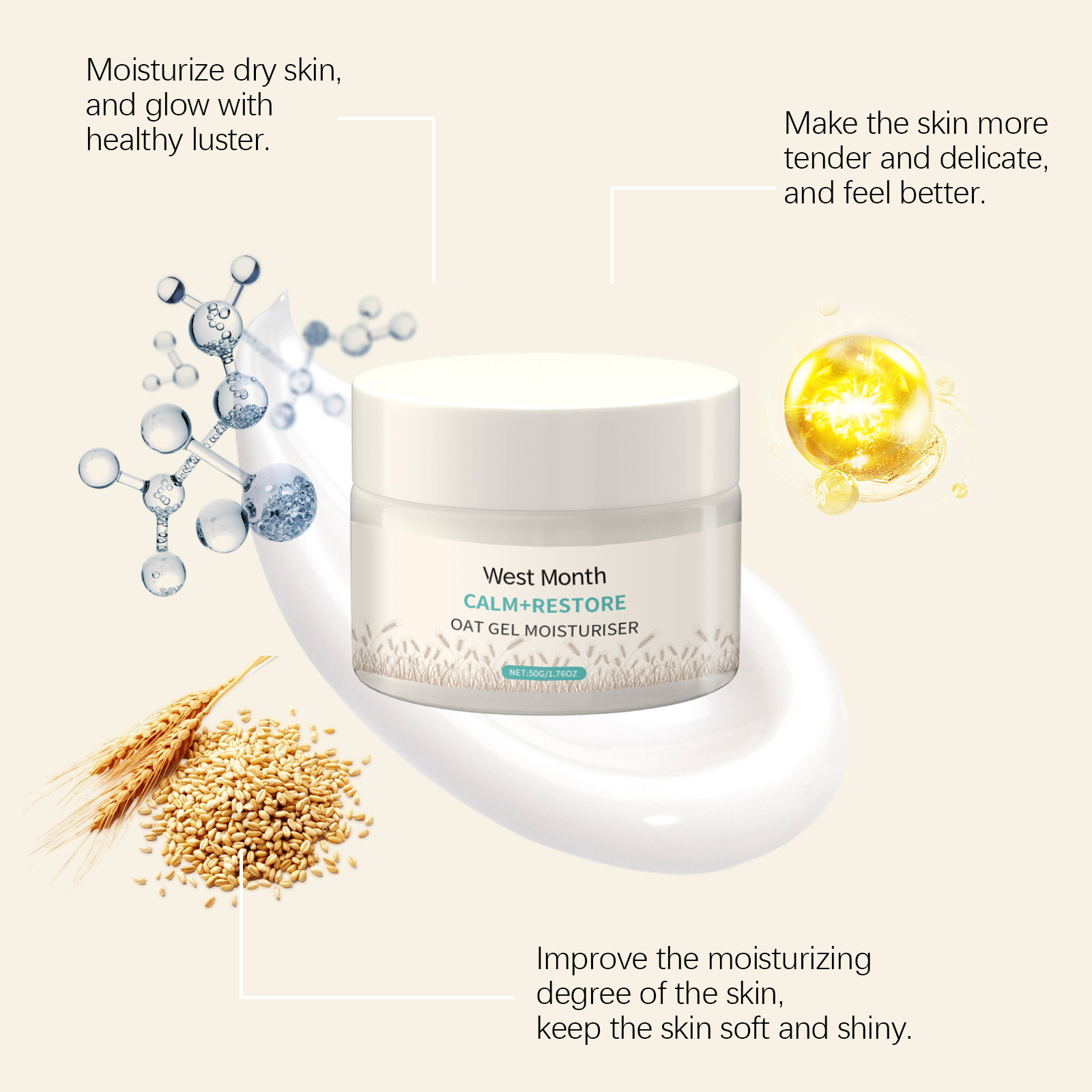 50g Oat Moisturizing Face Crea – Skincare Oat recenzja i cena